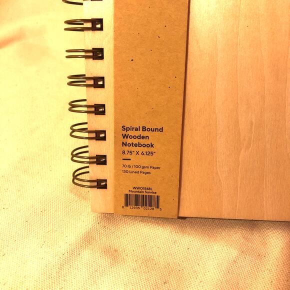 Denik NWT 130 Lined Pages Spiral Bound Wooden Notebook 8.75x6.125 - Picture 4 of 8